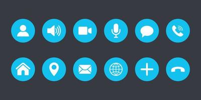 contact information Icônes. appel app ui vecteur Icônes.