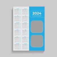 Créatif 2024 mur calendrier conception modèle vecteur