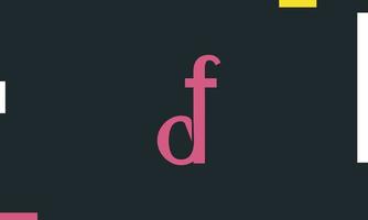 alphabet lettres initiales monogramme logo df, fd, d et f vecteur