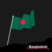 vecteur de la fête de l'indépendance avec des drapeaux du Bangladesh.