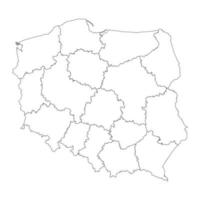 Pologne carte avec provinces. vecteur illustration.
