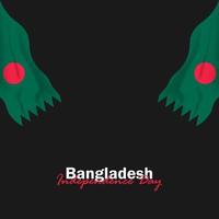 vecteur de la fête de l'indépendance avec des drapeaux du Bangladesh.