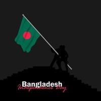 vecteur de la fête de l'indépendance avec des drapeaux du Bangladesh.