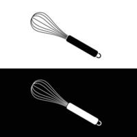 fouet plat silhouette vecteur. silhouette ustensile icône. ensemble de noir et blanc symboles pour cuisine concept, cuisine dispositifs, cuisine gadgets, cuisine outils, ustensiles de cuisine vecteur