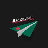 vecteur de la fête de l'indépendance avec des drapeaux du Bangladesh.