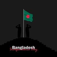 vecteur de la fête de l'indépendance avec des drapeaux du Bangladesh.