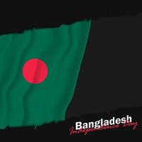 vecteur de la fête de l'indépendance avec des drapeaux du Bangladesh.