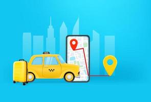 réservation de taxi concept. application mobile pour prendre un taxi vecteur