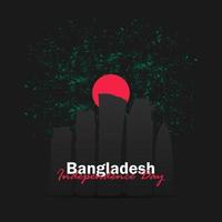 vecteur de la fête de l'indépendance avec des drapeaux du Bangladesh.