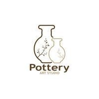 poterie art studio logo vecteur modèle illustration