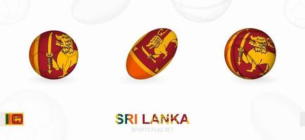 des sports Icônes pour football, le rugby et basketball avec le drapeau de sri lanka. vecteur