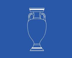 euro trophée logo blanc symbole européen Football final conception vecteur illustration avec bleu Contexte