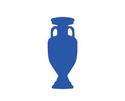 euro 2024 trophée logo bleu symbole européen Football final conception vecteur illustration