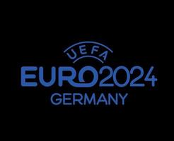 euro 2024 Allemagne symbole logo officiel Nom bleu européen Football final conception illustration vecteur avec noir Contexte