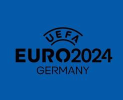 euro 2024 Allemagne symbole logo officiel Nom noir européen Football final conception illustration vecteur avec bleu Contexte