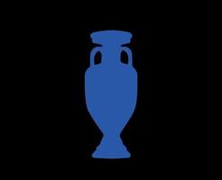euro 2024 trophée logo bleu symbole européen Football final conception vecteur illustration avec noir Contexte