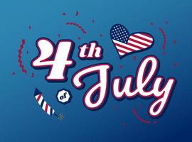 nous Mémorial journée patriote fier étiquette américain drapeau et symboles nationale indépendance journée 4e juillet vecteur