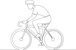 une homme équitation une vélo vecteur