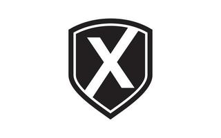 logo initiale X avec bouclier vecteur