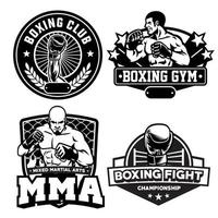 badge boxe club vecteur