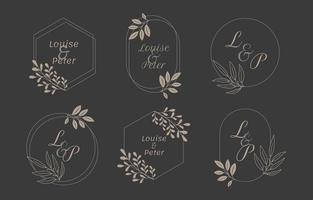 collection de modèles de logo monogramme de mariage vecteur