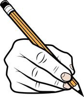 vecteur illustration de une main en portant une crayon