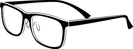 noir et blanc agrafe art de en train de lire des lunettes vecteur