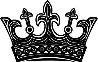 vecteur image de une couronne, noir et blanc