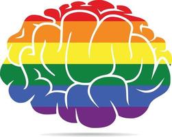 silhouette de Humain cerveau dans lgbt couleurs vecteur