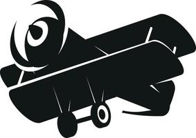 silhouette de une biplan, agrafe art vecteur