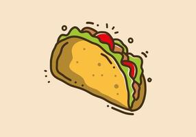 main dessin conception de mexicain nourriture tacos vecteur