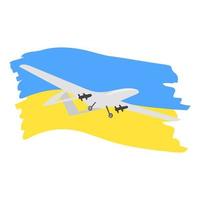 peint Ukraine drapeau et bayraktar vecteur illustration