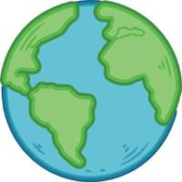 globe Terre illustration bleu et vert vecteur