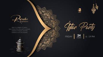 Ramadan kareem iftar fête luxe bannière conception gratuit Télécharger vecteur