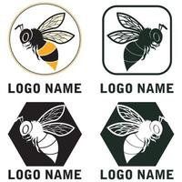 icône de conception d'illustrations de logo d'abeille vecteur