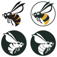 icône de conception d'illustrations de logo d'abeille vecteur