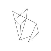 vecteur main tiré origami figure dans le forme de une Renard. griffonnage ligne art dessin sur une blanc Contexte.