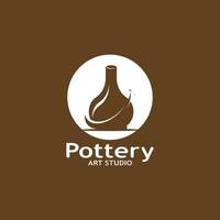 poterie art studio logo vecteur modèle illustration