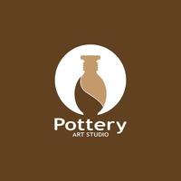 poterie art studio logo vecteur modèle illustration