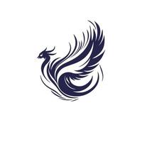abstrait phénix oiseau logo conception avec élégant lignes art graphique style. vecteur