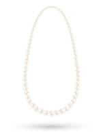 véritable vecteur de collier de perles blanches sur fond blanc