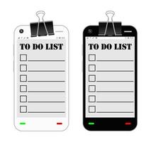 smartphone avec liste de tâches sur un écran vecteur