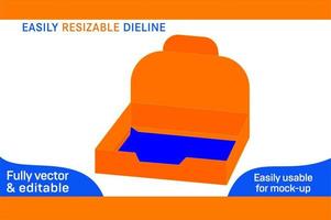 papier carton compteur afficher boîte dieline modèle et 3d boîte conception 3d boîte vecteur