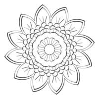 conception d'art de mandala en cercle. conception de mandala simple art de mandala floral belle illustration de mandala vecteur