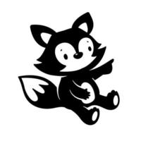 le silhouette de une sournois Renard mignonne animal les dessins animés pour des gamins vecteur