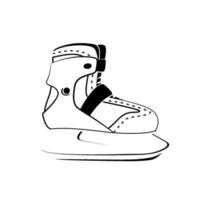 symbole de patinage de remise en forme. loisirs, passe-temps, création de logo de sport d'hiver. icône de ligne moderne de patinage sur glace sur fond blanc. pictogramme de fine ligne. illustration vectorielle isolée. vecteur