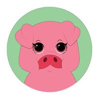 illustration de cochon mignon cochon kawaii chibi style de dessin vectoriel dessin animé de cochon