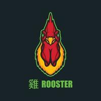 coq chinois zodiaque logo pour mascotte ou emblèmes vecteur