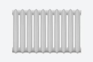 3d réaliste chauffage batterie. radiateur isolé vecteur