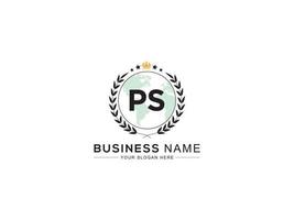 minimaliste ps logo icône, Créatif ps luxe couronne lettre logo conception vecteur